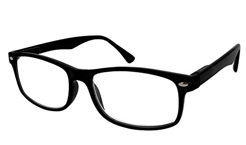 TBOC Gafas de Lectura Presbicia Vista Cansada - (Pack 4 Unidades) Graduadas +2.00 Dioptrías Montura de Pasta Negra Diseño Moda Hombre Mujer Unisex Lentes de Aumento Leer Ver Cerca