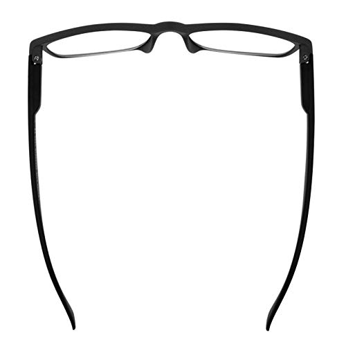 TBOC Gafas de Lectura Presbicia Vista Cansada - [Pack 4 Unidades] Graduadas +3.00 Dioptrías Montura de Pasta Negra de Diseño Moda para Hombre Mujer Unisex Lentes de Aumento para Leer Ver de Cerca