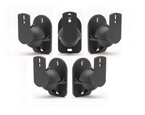 TechSol 5 Pack de Negro Altavoz universal para montaje en pared soportes