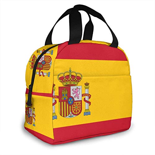 Tiffany Church Bandera de España, Bolsas de Almuerzo Ligeras para Mujeres, niñas, lonchera portátil Abierta de par en par para Adultos, niños, Trabajo, Escuela, Viajes al Aire Libre