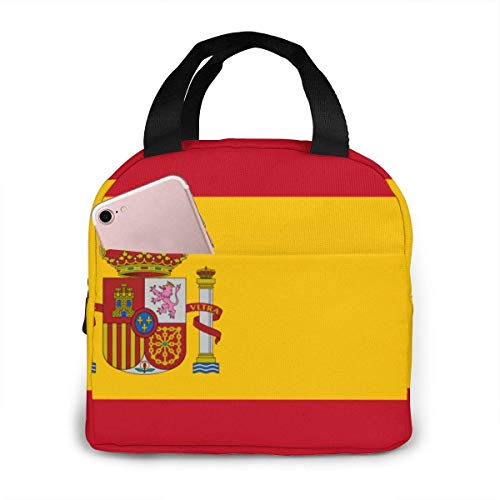 Tiffany Church Bandera de España, Bolsas de Almuerzo Ligeras para Mujeres, niñas, lonchera portátil Abierta de par en par para Adultos, niños, Trabajo, Escuela, Viajes al Aire Libre