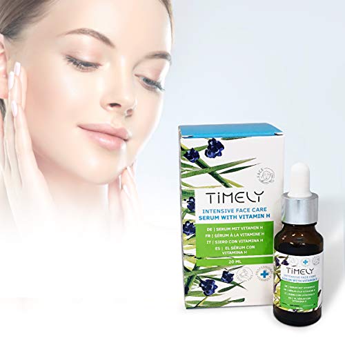 Timely - Sérum de cuidado facial intensivo con vitamina H, biotina, vitamina E y aceite de macadamia