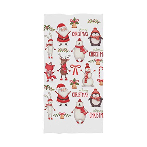 Toallas de baño Mano para baño Inicio Hotel SPA Gimnasio Navidad Santa Muñeco de Nieve Ciervo Oso Polar Pingüino Animal Decorativo Altamente Absorbente Suave Grande Fresco Invitado Multipropósito