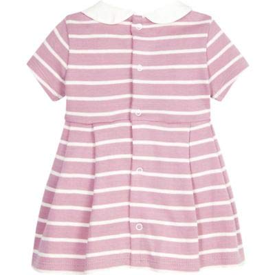 Tommy Hilfiger Baby Girl Rugby Stripe Dress S/s Blusa, Morado (Purple 0Eg), Talla única (Talla del Fabricante: 74) para Bebés