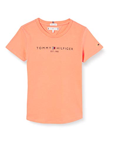 Tommy Hilfiger Essential tee S/s Camiseta, Naranja (Melon Orange Sc1), Talla Única (Talla del Fabricante: 74) para Niñas