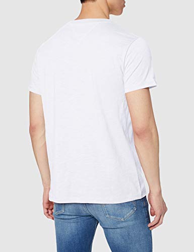 Tommy Hilfiger TJM Pocket tee Camiseta, Blanco (White Ybr), Medium para Hombre