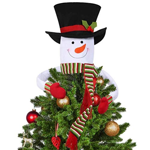 Toyvian 1 Unid Topper de Árbol de Navidad Muñeco de Nieve Hugger Decoración Copa de Árbol para Fiesta de Invierno Adornos de Vacaciones de Navidad Suministros