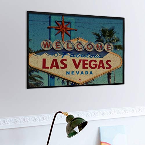 Traasd11an Jigsaw Puzzle 500 Piece- Welcome to Fabulous Las Vegas Nevada，Every Piece is Unique, Softclick Technology Means Pieces Fit Together Perfectly