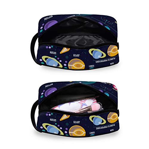 Travel Cartoon Space Galaxy Sistema Solar Planet Tools Estuche de tren cosmético Caja de almacenamiento Bolsa de maquillaje Bolsa de aseo portátil