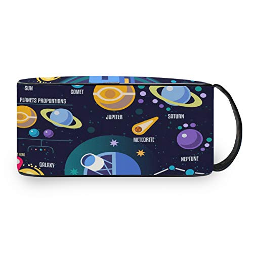 Travel Cartoon Space Galaxy Sistema Solar Planet Tools Estuche de tren cosmético Caja de almacenamiento Bolsa de maquillaje Bolsa de aseo portátil