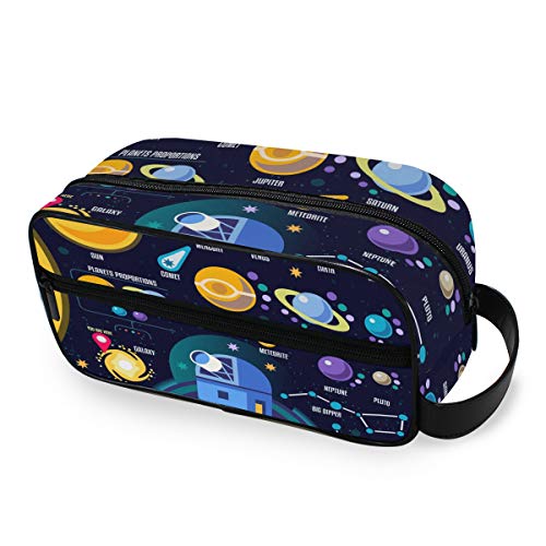 Travel Cartoon Space Galaxy Sistema Solar Planet Tools Estuche de tren cosmético Caja de almacenamiento Bolsa de maquillaje Bolsa de aseo portátil