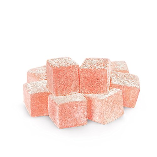 Truede Hexagonal Wooden Box with Rose and Lemon Turkish Delight 250 g