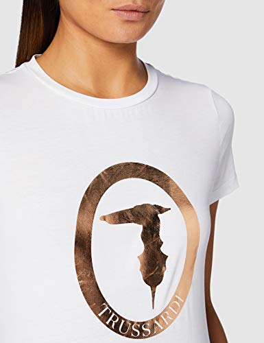 Trussardi Jeans T-Shirt Camiseta, Blanco, S Mujer