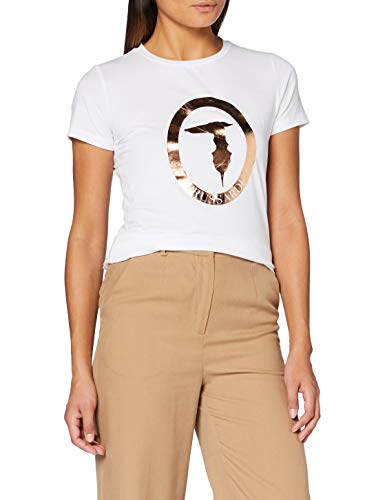 Trussardi Jeans T-Shirt Camiseta, Blanco, S Mujer