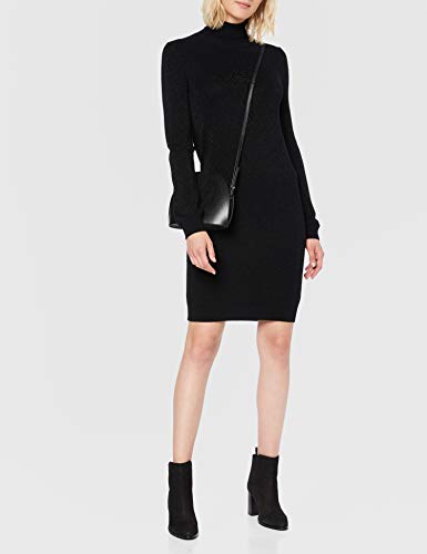 Trussardi Jeans Turtleneck Dress with Lurex Lo Vestido, Negro (Black K299), Small para Mujer