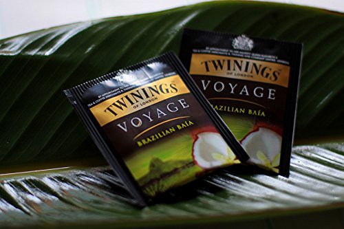 Twinings Voyage - Brazilian Baia - Té Negro Aromatizado con Semillas de Vainilla, Coco y Cacao - Sabor Dulce y Aterciopelado - Recuerda a la Mente las Atmósferas Paradisíacas de Brasil (25 Bolsas)