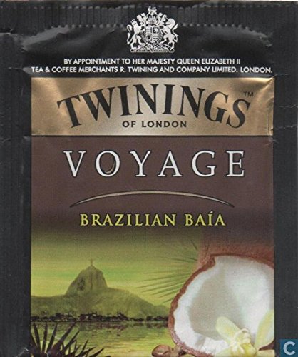 Twinings Voyage - Brazilian Baia - Té Negro Aromatizado con Semillas de Vainilla, Coco y Cacao - Sabor Dulce y Aterciopelado - Recuerda a la Mente las Atmósferas Paradisíacas de Brasil (25 Bolsas)