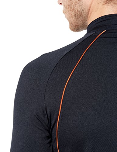 Ultrasport Jimi Camiseta de Correr, Hombre, Negro/Neón Naranja, M