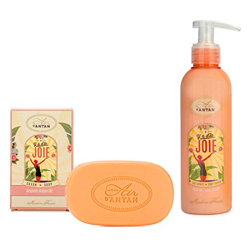 Un Air d’Antan Caja Belleza Joie Mujer,1 Jabon 100g, 1 Crema Corporal Hidratante 200ml|Perfume Original Lirio de los Valles, Azahar y Rosa |Navidad Regalo Mujer Originales Cumpleaños