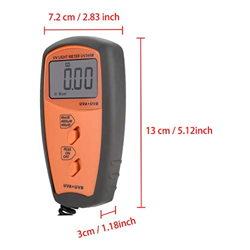 UV340B - Medidor de intensidad de rayos UV (digital, UVA UVB, fotómetro, detector de rayos UVA)