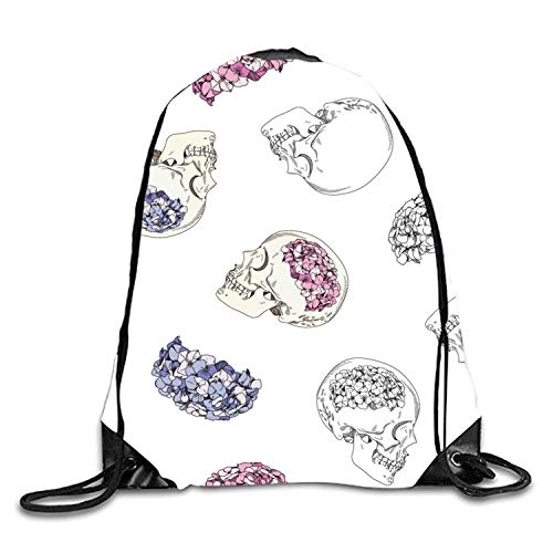 uykjuykj Bolsos De Gimnasio,Mochilas,Astronaut Kitty Sackpack Drawstring Backpack Waterproof Gymsack Daypack For Men Women Flower Brain5 Lightweight Unique 17x14 IN