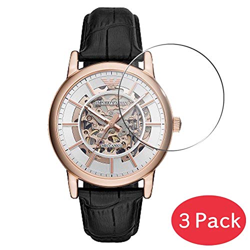 VacFun 3 Piezas Vidrio Templado Protector de Pantalla para Emporio Armani AR60007, 9H Cristal Screen Protector Sin Burbujas, Alta Definición Película Protectora Reloj Inteligente Smartwatch Pulsera