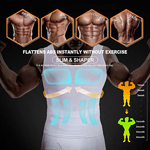 VENI MASEE Camisa de compresión Slim para Hombres, para Ocultar ginecomastia Moobs Cofre Adelgazante Body Shaper Camiseta