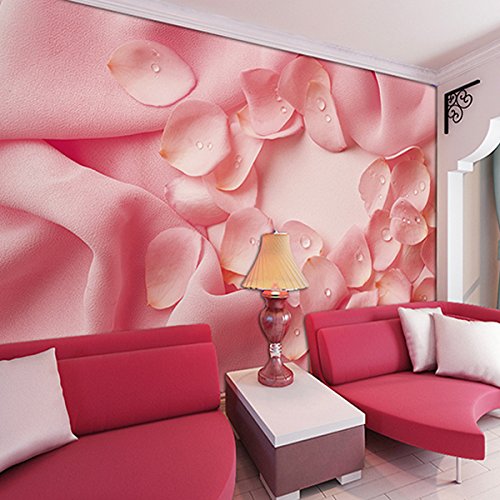 Venta al por mayor de tela rosa Flor de rosa Mural Fotomural fotográfico mural 3d Fondo de pantalla lavable para sala de bodas Mural mural Fotomural Fresco 3d-280X200CM