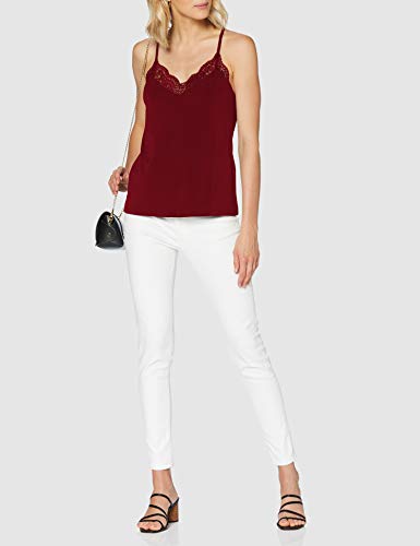 Vero Moda VMANA S/L Lace Top Noos Camiseta sin Mangas, Rojo Oscuro, Mujer