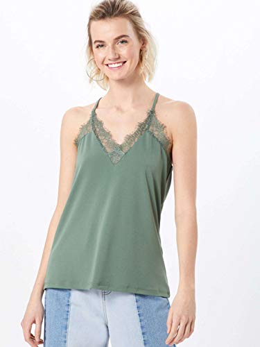 Vero Moda VMMILLA S/L Lace Top Color Camiseta sin Mangas, Laurel Wreath, M para Mujer