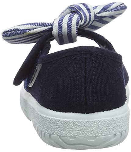 Victoria Mercedes Lona Pañuelo, Zapatos de primeros pasos para Bebé-Niñas, Azul (Marino), 18 EU