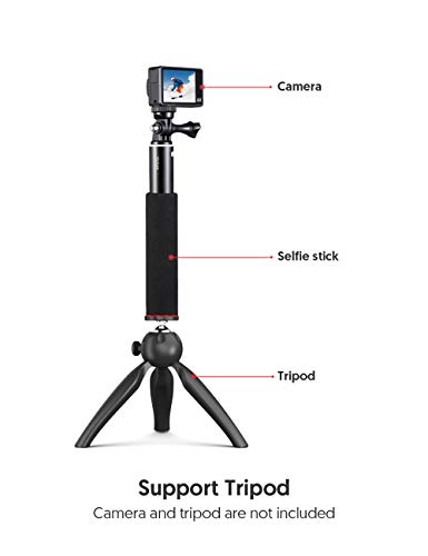 Victure Palo de Selfie Monopod de Auminio Extensible Portátil Universal Compatible con Action CAM Cámara Deportiva Carcasa Impermeable