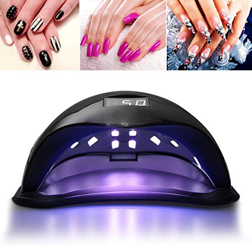 Vinteky® 48W Secador de uñas Lámpara LED Manicura Lámpara solar de uñas LED de Infrarrojos Sensores UV Máquina de la Terapia de Luz Apto para uñas de manos y pies (Negro)