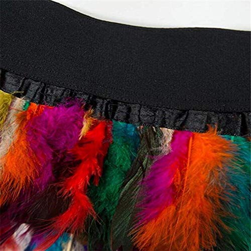 VJGOAL Mujeres Moda Casual Festival Trajes de la Etapa de Piel sintética de Plumas Cosplay Mini Tutu Falda(Small,Multicolor)