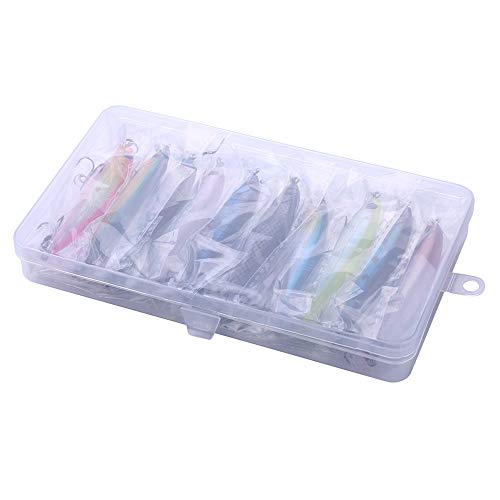 VOANZO 10PCS Cebo de simulación láser 3D Minnow Artificial señuelos de Pesca cebos, plástico Aparejos de Pesca bajo, Cebo Duro Cebo de Pesca Realista Cebo Cebo (Amarillo)