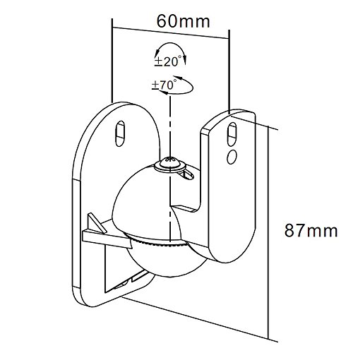 VonHaus - Soporte de Pared Universal para Altavoces (2 Unidades, Peso de 7,7 kg, inclinable y orientable)