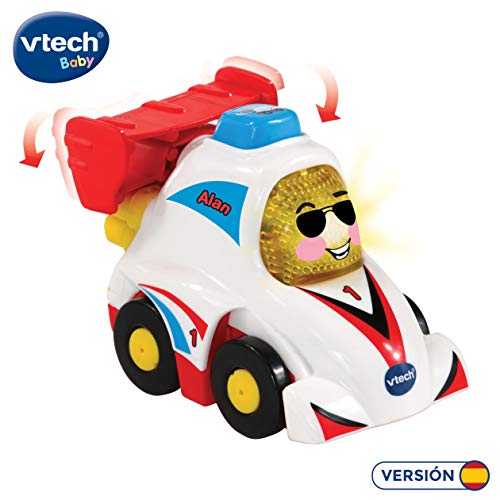 VTech- Alan Fórmula 1 TutTut Bólidos Coche de carreras interactivo con voz, música y efectos de sonido, incluye botón sorpresa, Multicolor (80-514222) , color/modelo surtido