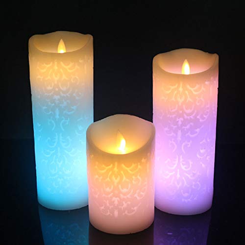 wangZJ Gradiente de cambio de color Velas led Control remoto/electrónica Velas de respiración sin llama Luces de noche/Decoración de fiesta de boda / 80X120mm