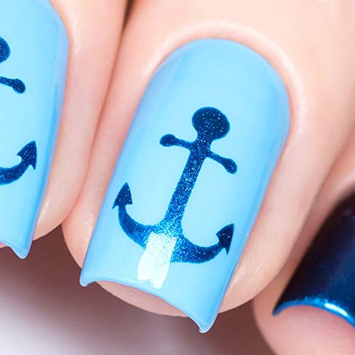 Whats Up Nails - Anchor Nail Vinyl Stencils for Nail Art Design (1 Sheet, 20 Stencils)