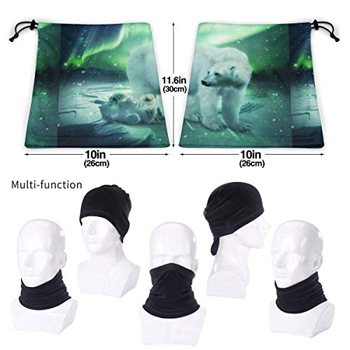 WlQshop Calentadores de Cuello Northern Lights Polar Bear Neck Warmer Scarf Gaiter Mascarilla Bufandas For Dust Cold Weather Winter Outdoors Festivals Sports For Men and Women