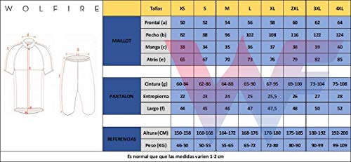 WOLFIRE WF Traje de Ciclismo para Hombre de Equipos. Culotte y Maillot. con 5D Gel Pad. para MTB, Spinning, Bicicleta de Carretera (Merida, M)