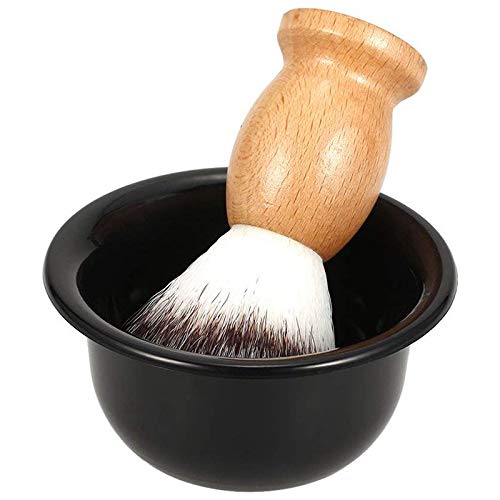 WOVELOT Cuenco De Tejón Taza De Jabón De Barbero para Hombres Jabonera De Limpieza Facial De Plástico