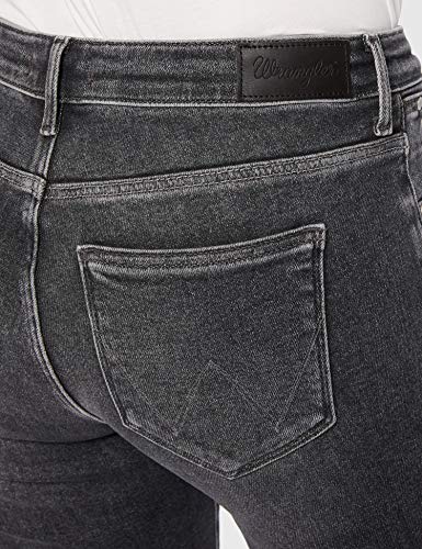 Wrangler Skinny Jeans Vaqueros, Black Pepper 22S, 24W / 32L para Mujer