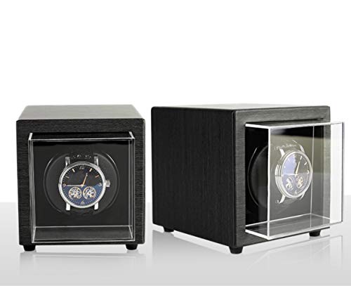 WSWWY Watch Winder Box, Estuche de Enrollador de Rotación Automática para Relojes, Caja de Almacenamiento para Relojes o Joyeria Organizadora y Exhibición (Negro)