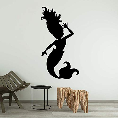 wZUN Cute Mermaid Vinyl Wallpaper Rollo Muebles Decoración Dormitorio Vivero Decoración Mural 36x67cm