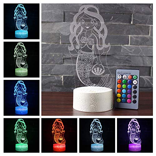 XEUYUTR Mermaid LED Night Light Regalos Mermaid Princess para niñas Niños pequeños Niños Niños Dormitorio Sala de estar Lámpara de luz nocturna Decoración para el hogar Fiesta Niños Juguetes Regalos