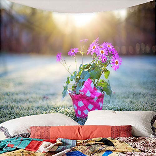 Xin Yao Store Flor Prado Crisantemo Yoga Mat Manta Hippie Colorido Dormitorio Papel Tapiz Arte Colgante Salón Arte240(H) X260(An) Cm