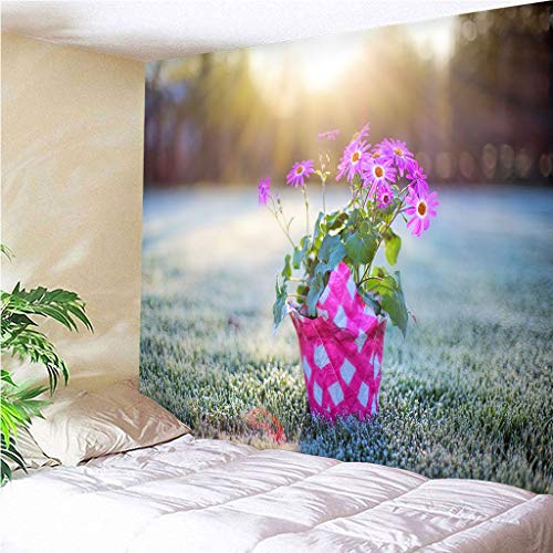 Xin Yao Store Flor Prado Crisantemo Yoga Mat Manta Hippie Colorido Dormitorio Papel Tapiz Arte Colgante Salón Arte240(H) X260(An) Cm