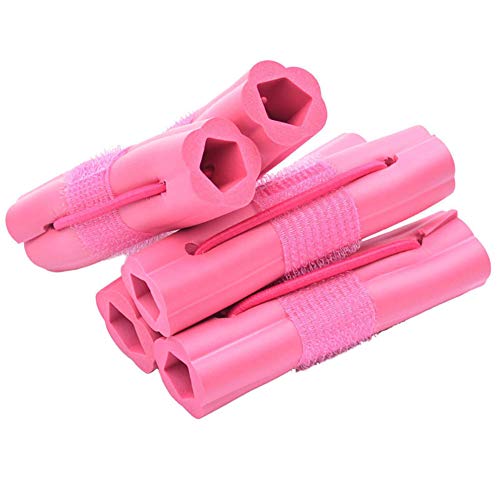 Xiton 6PCS / SET Rizador de pelo de espuma de esponja mágica Rodillos de pelo ondulado bricolaje de rizador de pelo suave Herramientas de peinado del cabello para mujeres niñas (rosa)