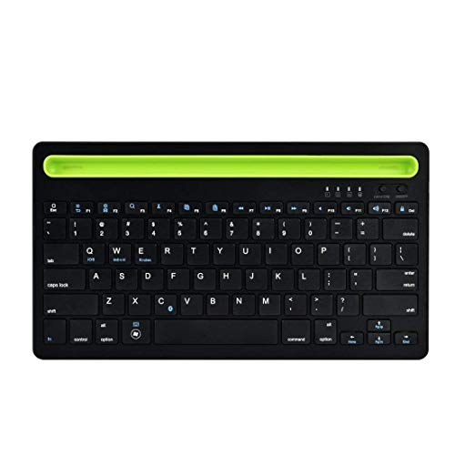 XIUYU Teclado de Ordenador Accesorios, B908 ultradelgado 78 Teclas del Teclado inalámbrico Bluetooth con cóncavo móvil Ph Holder (Color: Negro) (Color: Negro)